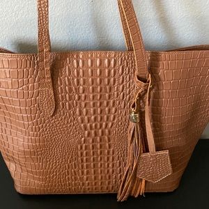 NEW LEATHER TOTE BACK CAMEL